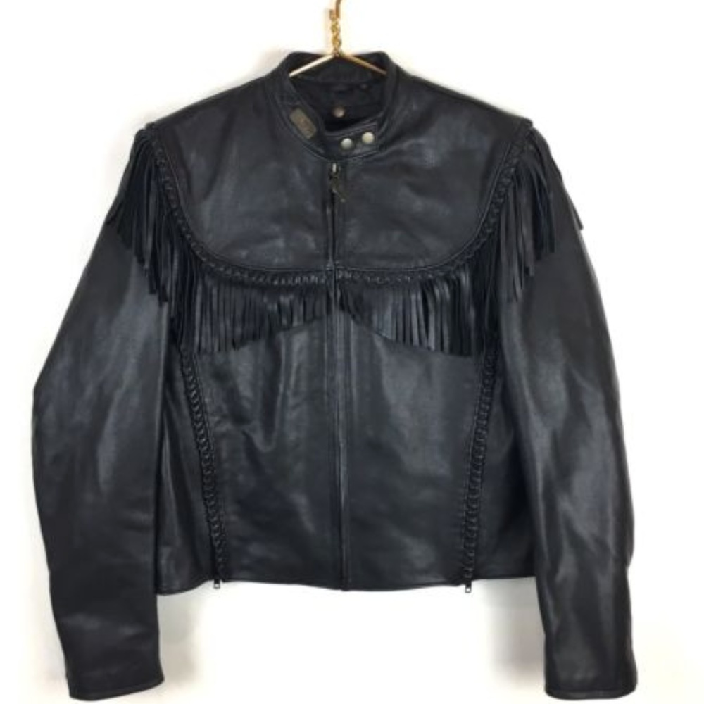 Harley Davidson Black Leather Fringe L Willie G